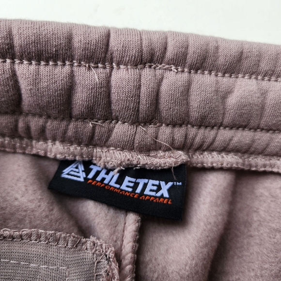 Thletex Taupe Beige Jogger Sweat Pants Men's Pull On Drawstring Poly Thick M - Picture 8 of 11